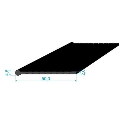 Ověřený 02831005 Pryžový profil tvaru "I", 50x4,5/2mm, 50°Sh, EPDM, -40°C/+100°C, černý